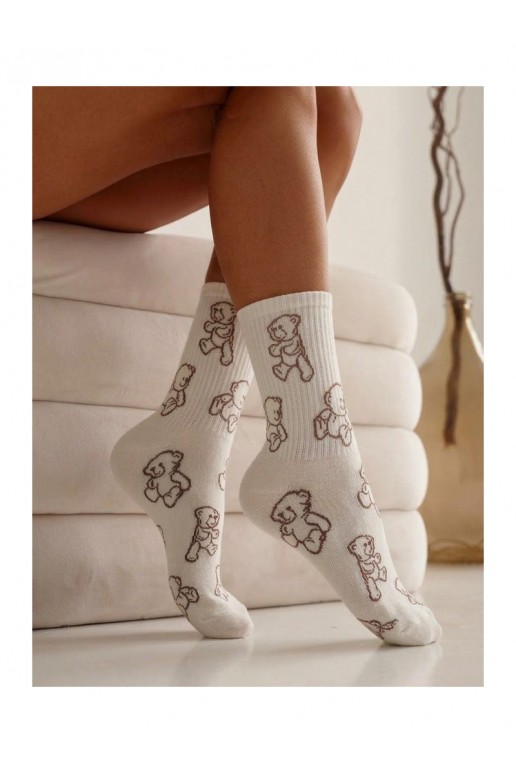 Elfenbeinfarbene Damen-Socken Contury Misia