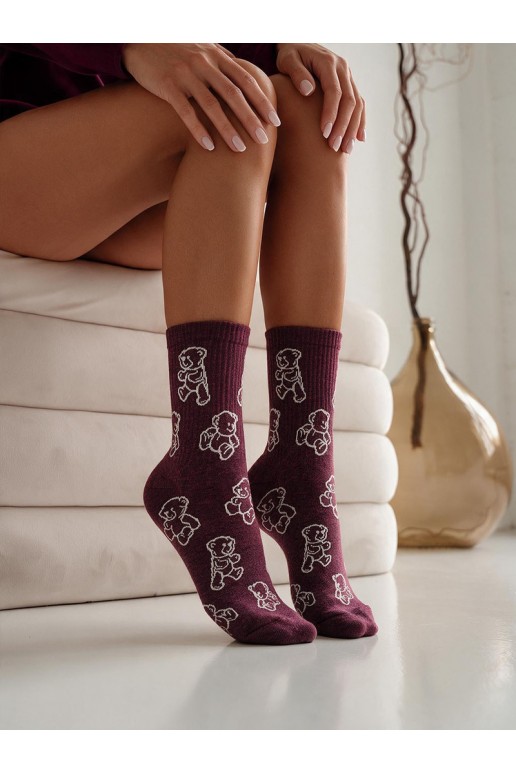 Bordeauxfarbene Damen-Socken Contury Misia