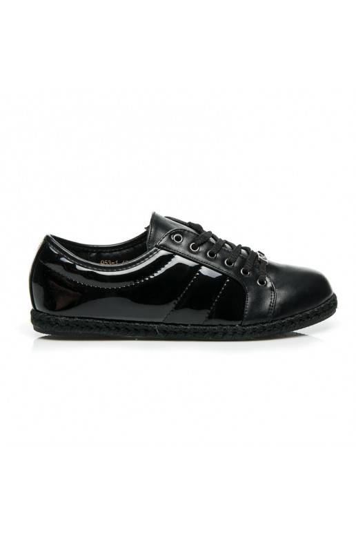 Lackierte Sportschuhe mit Espadrille-Sohle Q53-1B