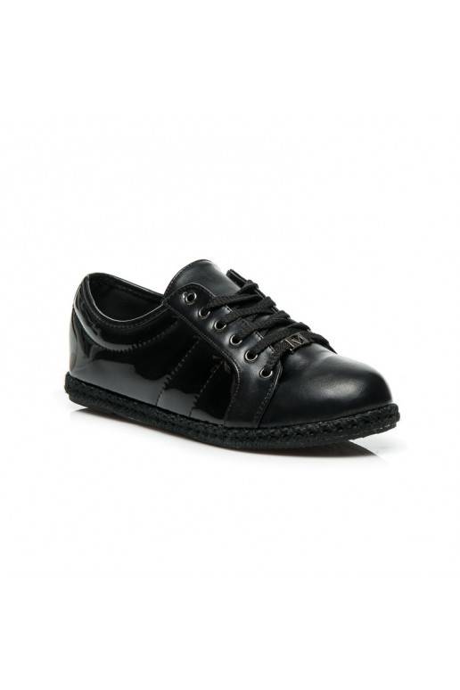 Lackierte Sportschuhe mit Espadrille-Sohle Q53-1B