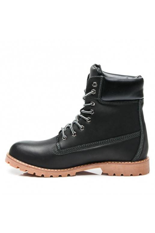 Stylische schwarze Stiefeletten 0251B / S3-46P