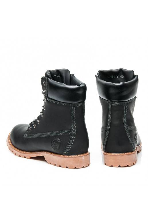 Stylische schwarze Stiefel 0251B / S3-46P  - 3 Stylische schwarze Stiefel 0251B / S3-46P  - 3