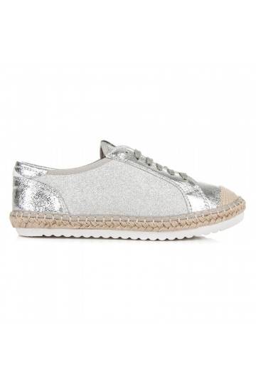 Textile graue und silberne Espadrilles HSYFA11S 2