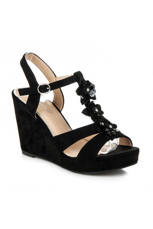 Stylische schwarze Plateausandalen B501B  - 1 Stylische schwarze Plateausandalen B501B  - 1