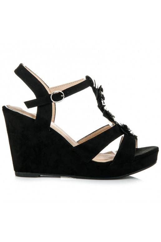 Stylische schwarze Plateausandalen B501B  - 2 Stylische schwarze Plateausandalen B501B  - 2