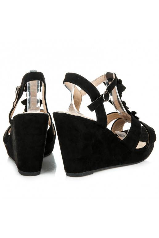 Stylische schwarze Plateausandalen B501B  - 3 Stylische schwarze Plateausandalen B501B  - 3