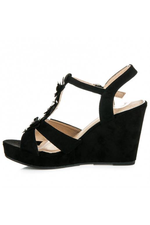 Stylische schwarze Plattformsandalen B501B
