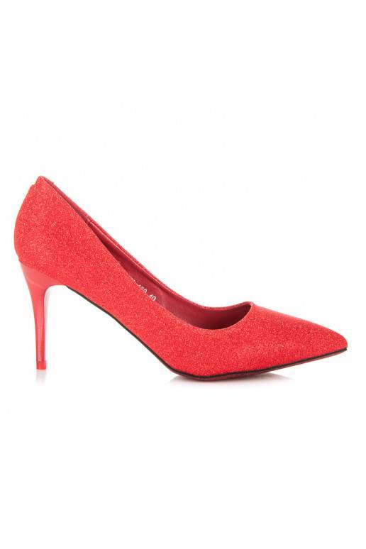 Glänzende festliche rote High Heels LEI-139R