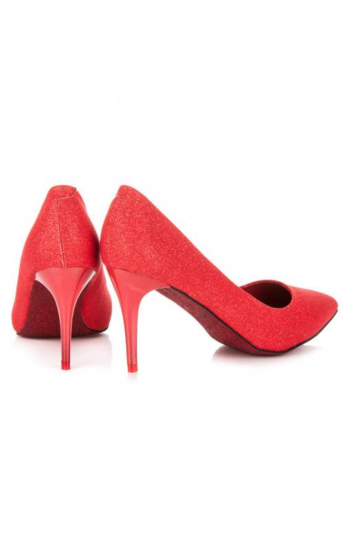 Glänzende festliche rote High Heels LEI-139R  - 6