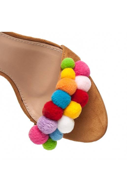 Braune Sergio Todzi-Sandalen mit farbigen Details L977C  - 2 Braune Sergio Todzi-Sandalen mit farbigen Details L977C  - 2