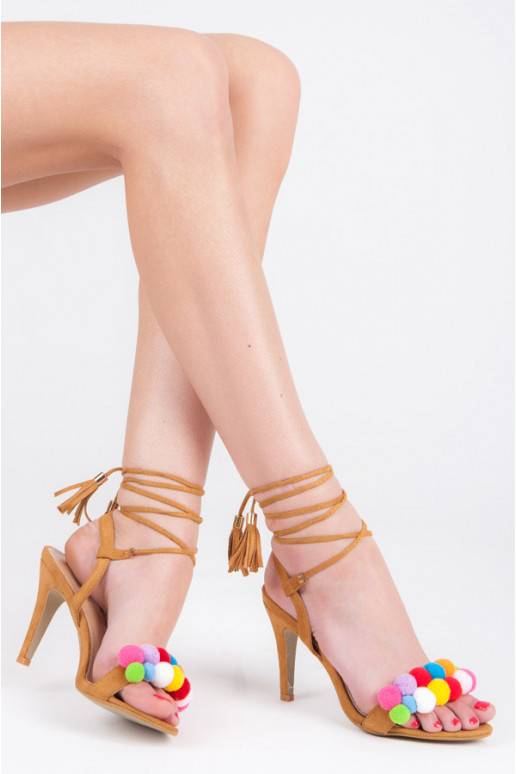 Braune Sergio Todzi-Sandalen mit farbigen Details L977C  - 3 Braune Sergio Todzi-Sandalen mit farbigen Details L977C  - 3