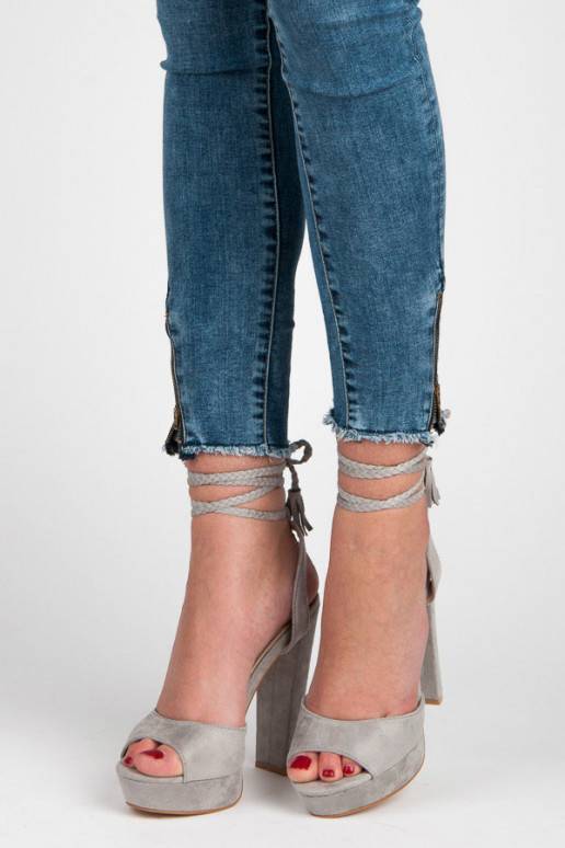 Graue Sandaletten von VICES mit Bohemian-Details 1233-5G  - 4 Graue Sandaletten von VICES mit Bohemian-Details 1233-5G  - 4