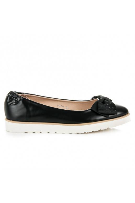 Schwarze VICES Ballerinas mit dekorierten Schleifen 1157-1B