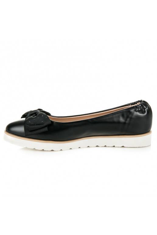 Schwarze VICES Ballerinas mit dekorierten Schleifen 1157-1B