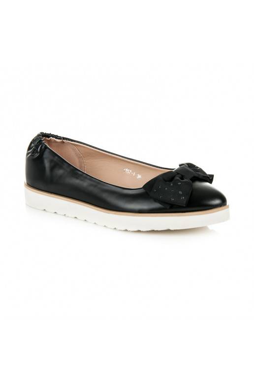 Schwarze VICES Ballerinas mit dekorierten Schleifen 1157-1B