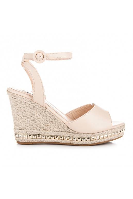 Beigefarbene Plateausandalen VICES mit Nieten 2084-14BE  - 4