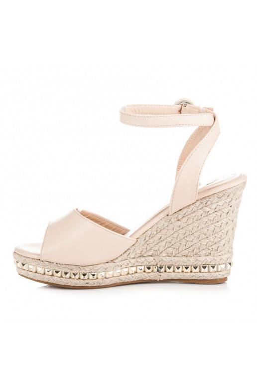 Beigefarbene Plateausandalen VICES mit Nieten 2084-14BE  - 5