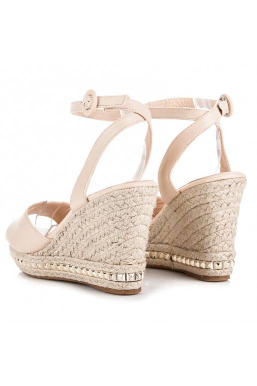 Beigefarbene Plateausandalen VICES mit Nieten 2084-14BE  - 6