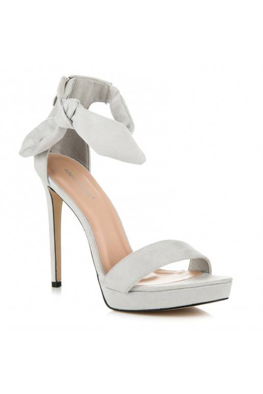 Wildledergraue High-Heel-Sandalen mit Schnürverschluss AF-8675G  - 6 Wildledergraue High-Heel-Sandalen mit Schnürverschluss AF-8675G  - 6