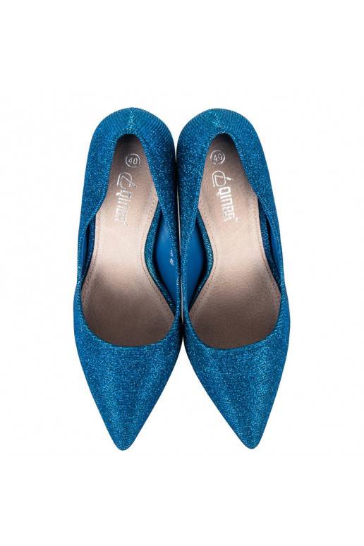 Glänzende blaue High-Heelschuhe LEI-105BL