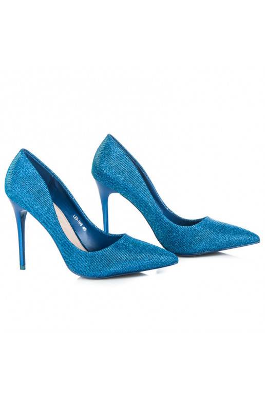 Glänzende blaue Schuhe mit hohem Absatz LEI-105BL  - 5 Glänzende blaue Schuhe mit hohem Absatz LEI-105BL  - 5