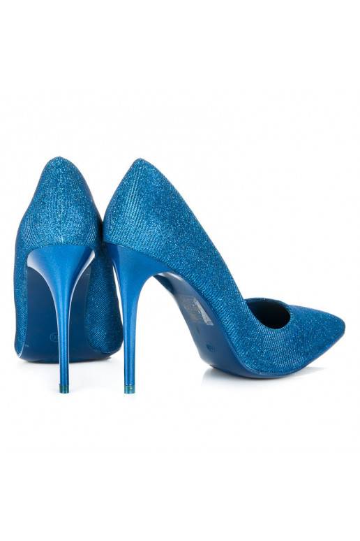 Glänzende blaue High-Heelschuhe LEI-105BL