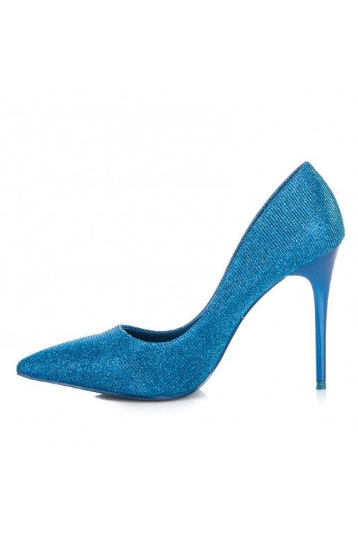 Glänzende blaue High-Heelschuhe LEI-105BL