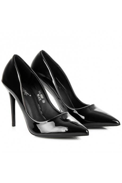 Schwarze Lackschuhe mit hohen Absätzen  - 2