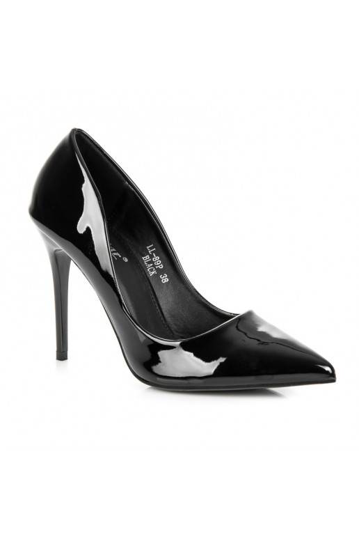 Schwarze Lackschuhe mit hohen Absätzen  - 4