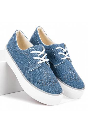 Kylie blaue klobige Stiefel mit Nieten K1832001JE  - 2