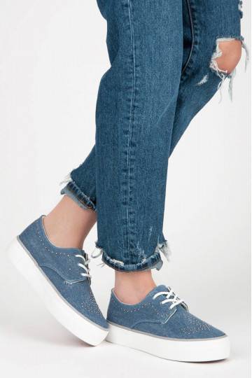 Kylie blaue klobige Stiefel mit Nieten K1832001JE  - 2 2