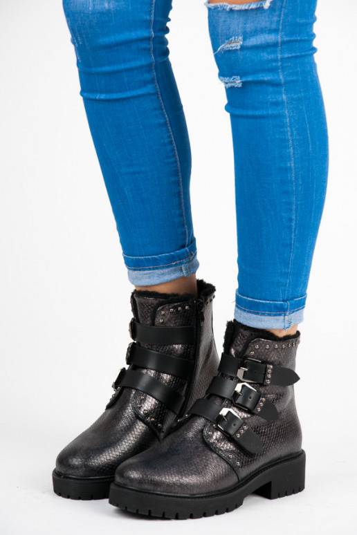 Stylische beheizte Betler-Schnallenstiefel JT39-2BR  - 1 Stylische beheizte Betler-Schnallenstiefel JT39-2BR  - 1