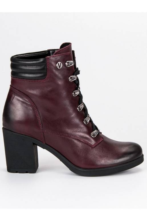 Dunkelrote Damenschuhe VINCEZA Lace Up 1274/5BUR  - 2