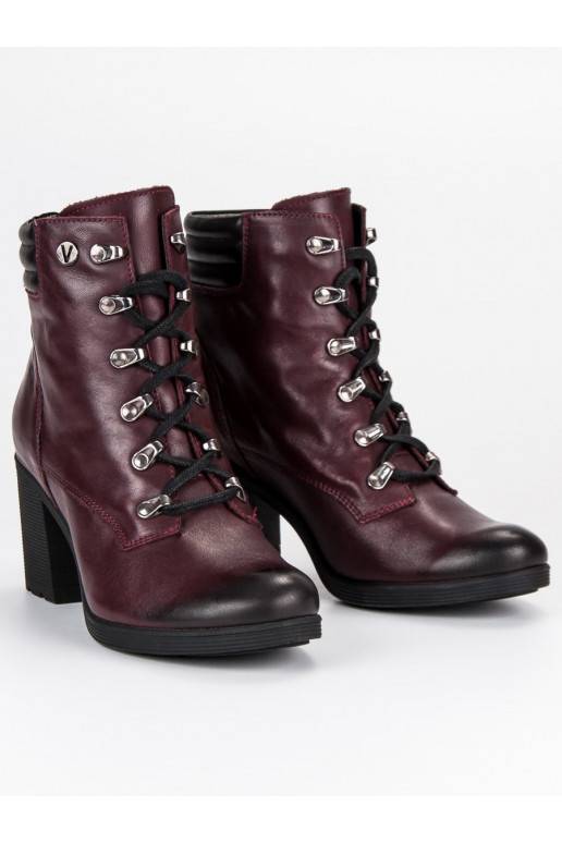 Dunkelrote Damenschuhe VINCEZA Lace Up 1274/5BUR