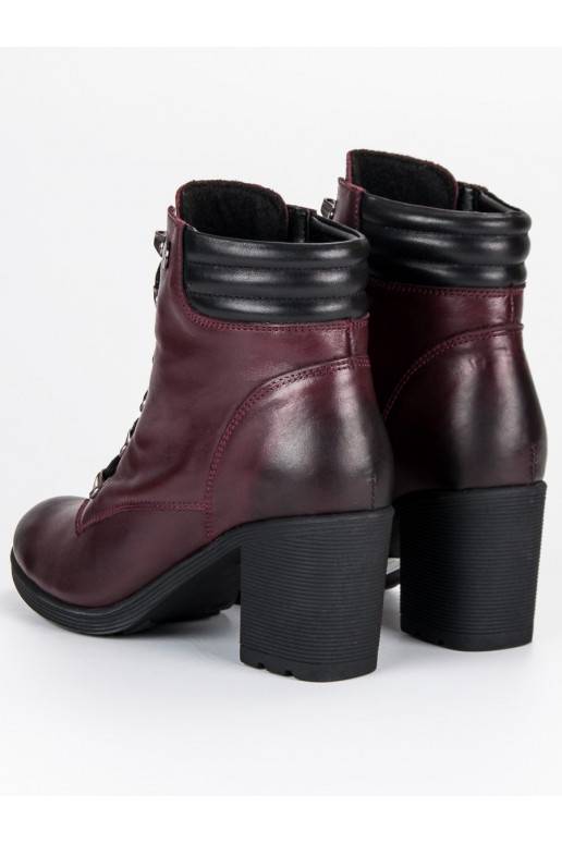 Dunkelrote Damenschuhe VINCEZA Lace Up 1274/5BUR  - 7