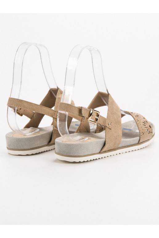 Beige durchbrochene Sandalen 9SD35-0991BE  - 3 Beige durchbrochene Sandalen 9SD35-0991BE  - 3