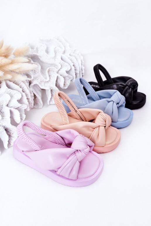 Sandalen für Kinder mit Druckknopfverschluss, rosa Farbe
