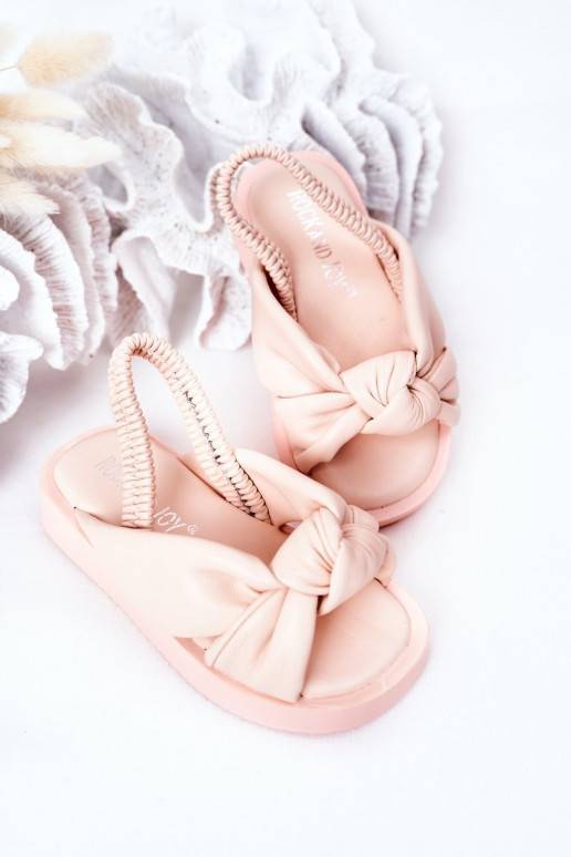 Sandalen für Kinder mit Druckknopfverschluss, rosa Farbe