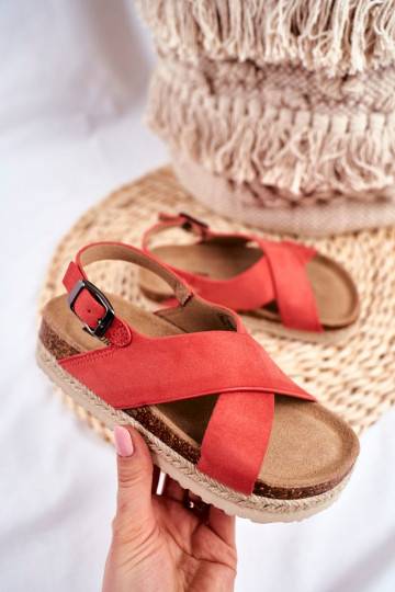 Kindersandalen in Korallenfarbe