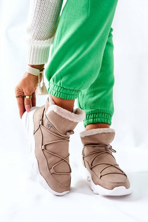 Beheizte Schneestiefel in Beige Beheizte Schneestiefel in Beige