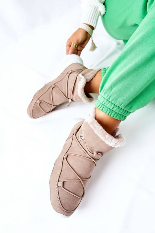 Beheizte Schneestiefel in Beige Beheizte Schneestiefel in Beige