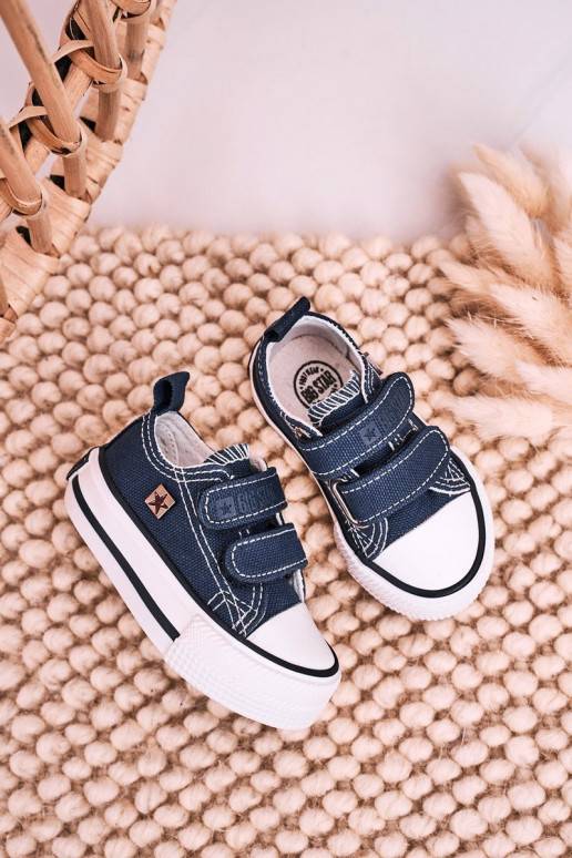 Kinder-Freizeitschuhe mit Klebeverschlüssen in dunkelblauer Farbe