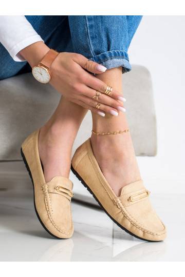 Bequeme beige Mokassins 2