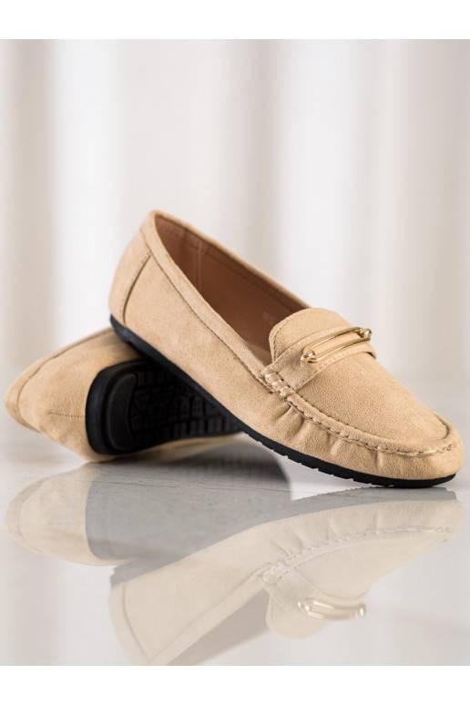 Bequeme beige Mokassins Bequeme beige Mokassins