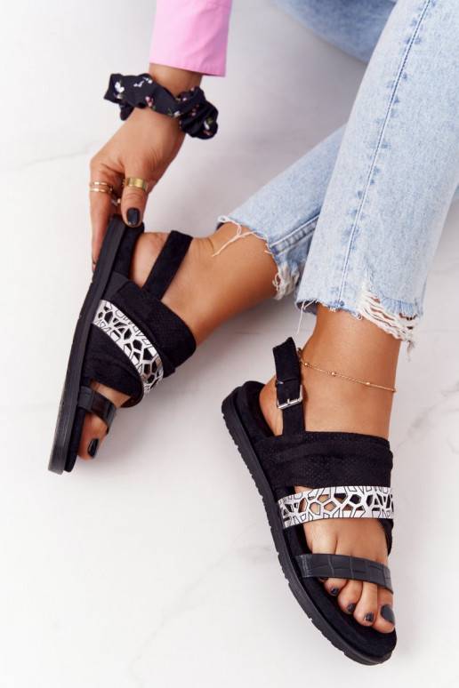 Wildledersandalen schwarz und silber... Wildledersandalen schwarz und silber...