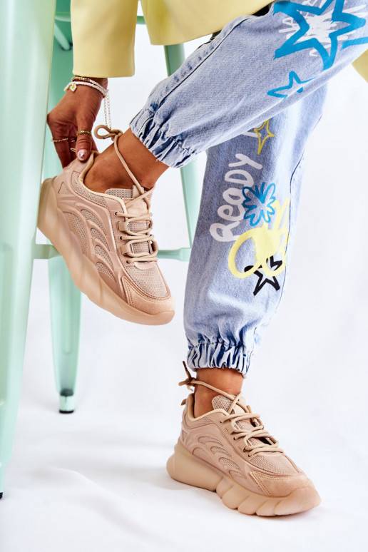 Sneakers Modell Schuhe beige Farbe...