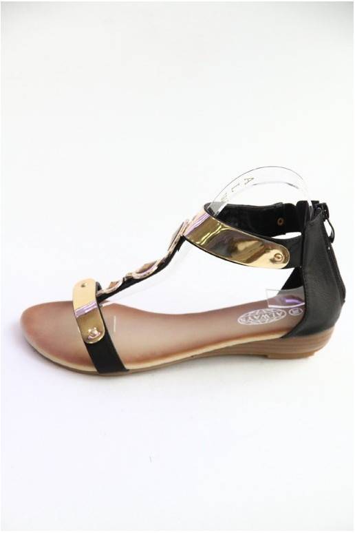 Sandalen mit goldfarbener...