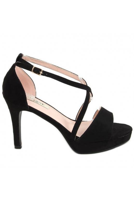 Schwarze Wildledersandalen mit dünnem... Schwarze Wildledersandalen mit dünnem...