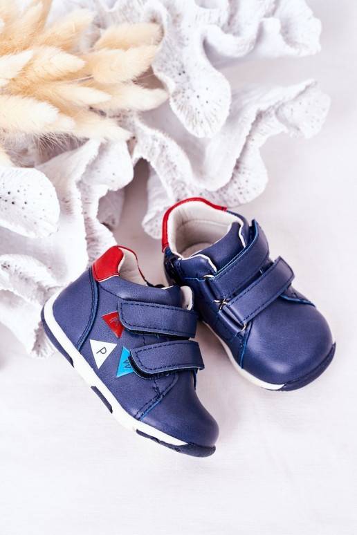 Kinderschuhe mit Klebeverschlüssen in der dunkelblauen Farbe Milo