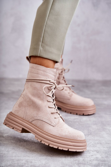 Beige Afra-Stiefel